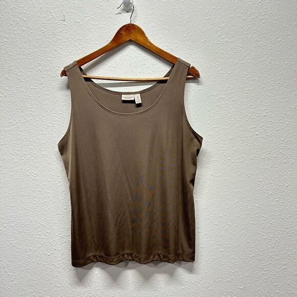 Easywear Chico’s Olive Sleeveless Slinky Knit Scoop Tank Size 3 (XL) - Picture 1 of 11